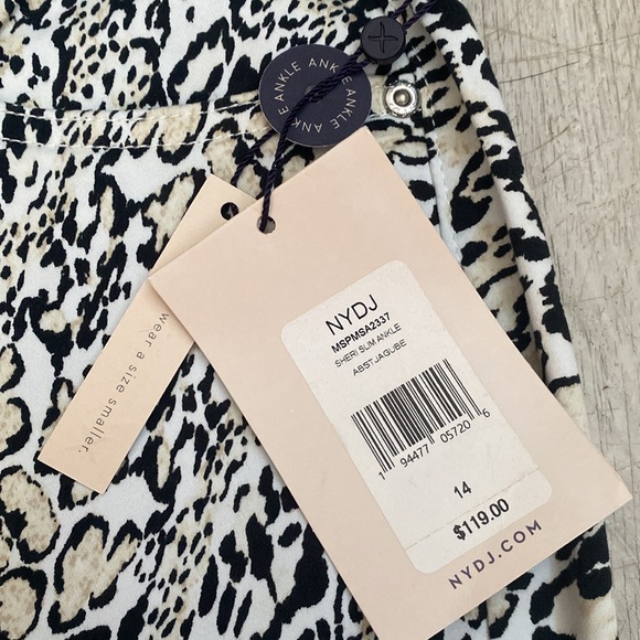 NWT NYDJ Sheri Slim Ankle Leopard Sateen Jeans - Picture 8 of 14